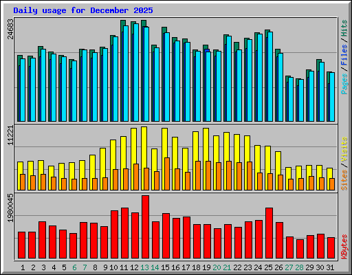 Daily usage for December 2025